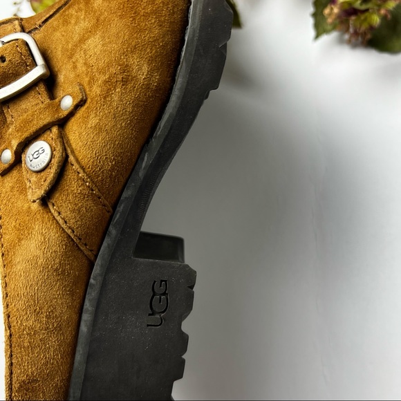 Ugg Australia Lila Chestnut Suede Shearling Mules/Clogs - Picture 7 of 9